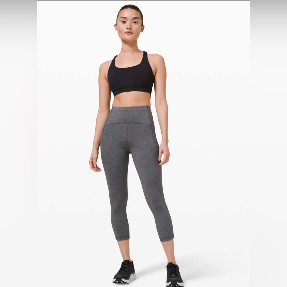 Lululemon Women’s Swift Speed High Rise Crop Leggings 21” Heather Black Size 6